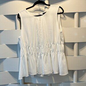 Ellen Tracy Ivory Sleeveless Blouse Extra Large XL